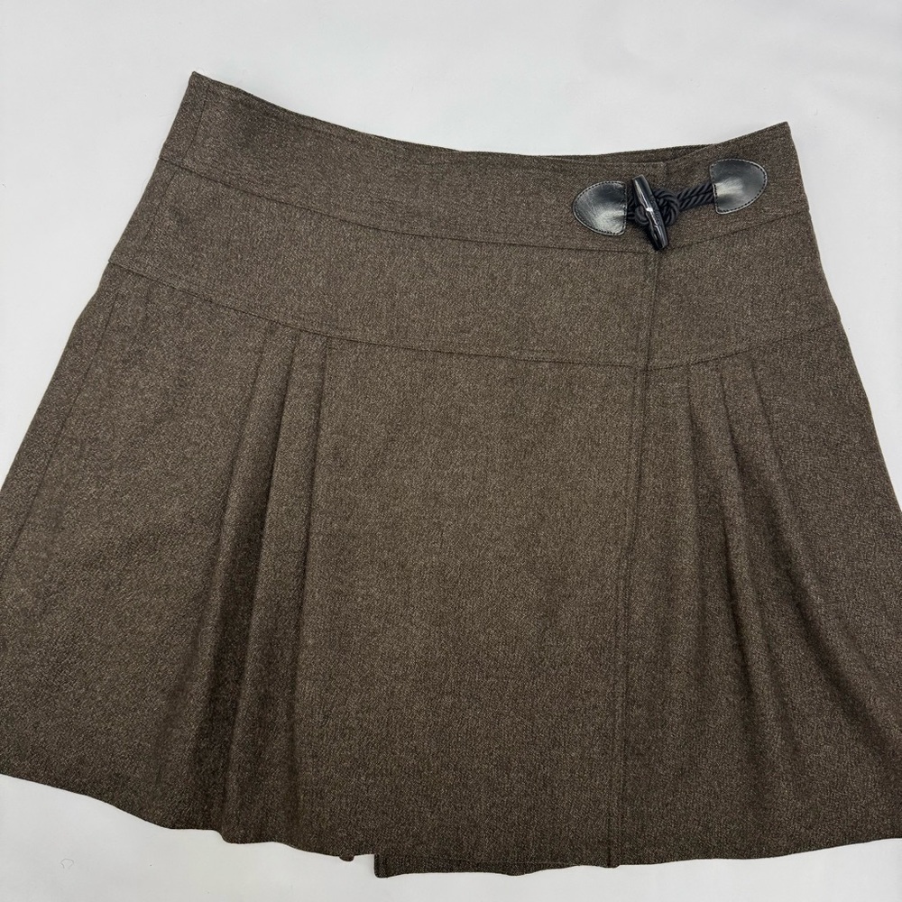 Burberry Brown Mini Pleated Skater Skirt US 10
